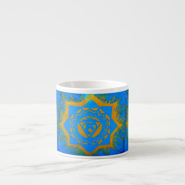 goldenes Tantrylesymbol auf blau Espressotasse (Vorderseite)