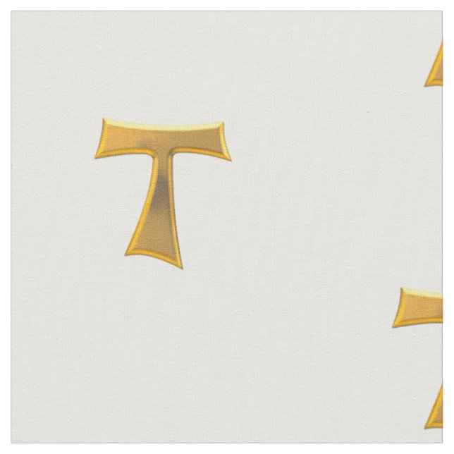 Goldenes Tau-Symbol-Gewebe Stoff (Nahaufnahme)