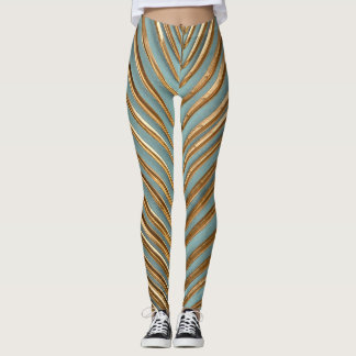 Goldenes tropisches Palmmuster Leggings