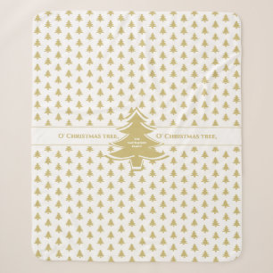 Goldenes und weißes Ikonisches Weihnachtsbaummuste Sherpadecke