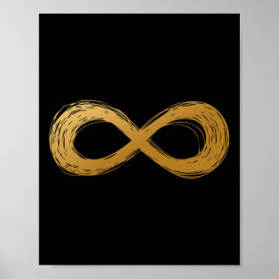 Goldenes Unendlichkeitssymbol für Neurodiversität  Poster