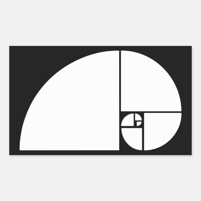 Goldenes Verhältnis, Fibonacci Spiral Rechteckiger Aufkleber (Vorderseite)