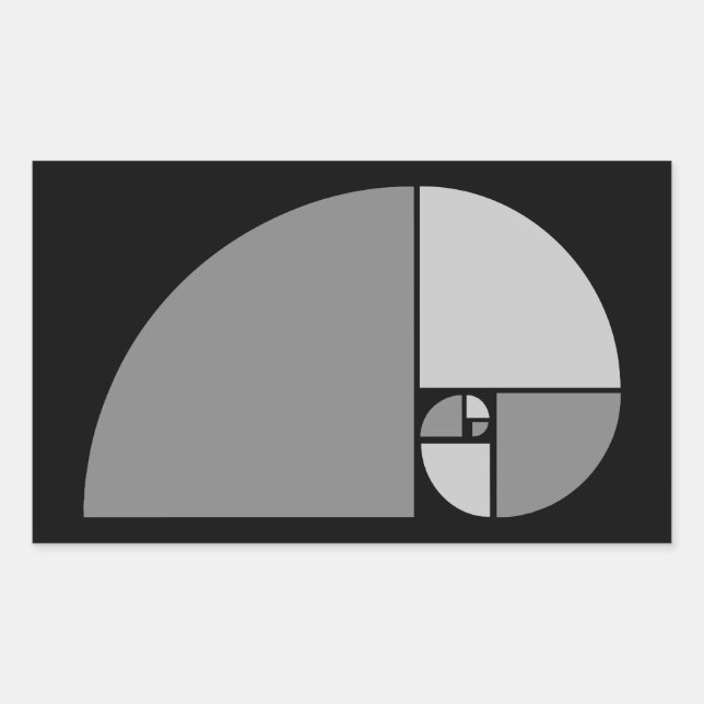 Goldenes Verhältnis, Fibonacci Spiral Rechteckiger Aufkleber (Vorderseite)