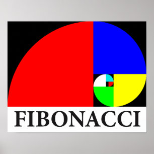 Goldenes Verhältnis, Fibonacci-Spirale Poster