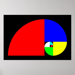 Goldenes Verhältnis, Fibonacci-Spirale Poster