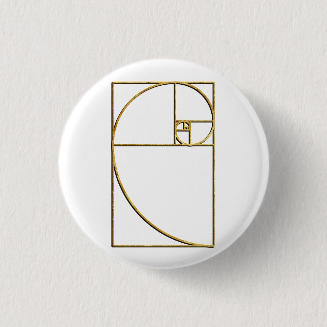 Goldenes Verhältnis-heilige Fibonacci-Spirale Button (Vorderseite)