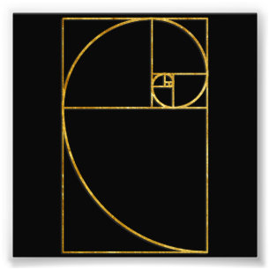 Goldenes Verhältnis-heilige Fibonacci-Spirale Fotodruck