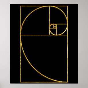 Goldenes Verhältnis-heilige Fibonacci-Spirale Poster