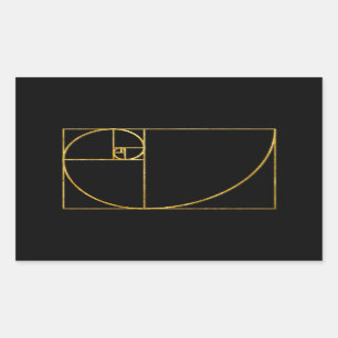 Goldenes Verhältnis-heilige Fibonacci-Spirale Rechteckiger Aufkleber