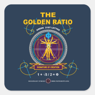 Goldenes Verhältnis Quadratischer Aufkleber