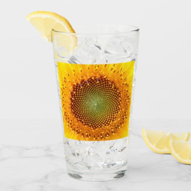 Goldenes Verhältnis Sonnenblumenglasbecher Glas (Vorderseite Ice)