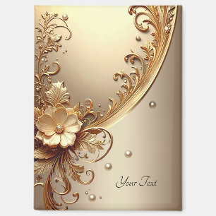 Goldenes verziertes Blumenmagnet Magnet