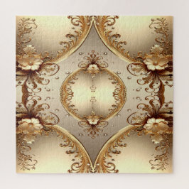 Goldenes verziertes Blumenpuzzle