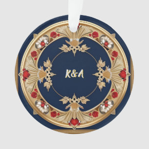 Goldenes verziertes florales Kreisdesign Ornament