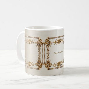 Goldenes verziertes Rechteck Diamant Blumen Glänze Kaffeetasse