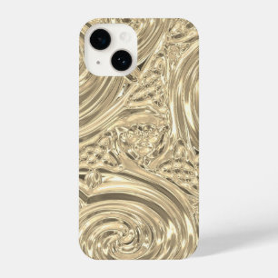 Goldenes viktorianisches Jugendstil im eleganten L iPhone 14 Hülle