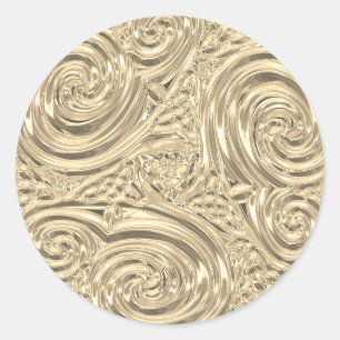 Goldenes viktorianisches Jugendstil Runder Aufkleber