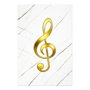 Goldenes Violinschlüssel-Marmor-Wandkunstwerk Fotodruck