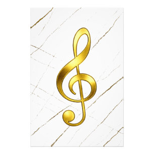 Goldenes Violinschlüssel-Marmor-Wandkunstwerk Fotodruck