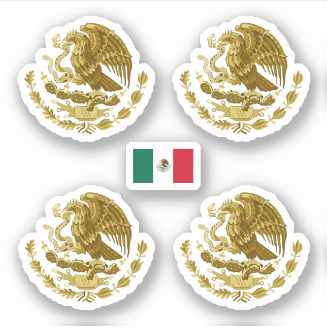 Goldenes Wappen Mexikos Aufkleber (Vorderseite)