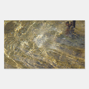 Goldenes Wasser Rechteckiger Aufkleber
