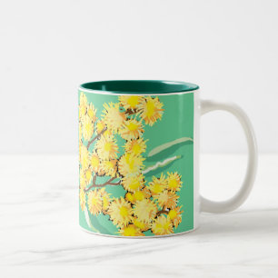 Goldenes Wattle-Symbol in Australien Zweifarbige Tasse