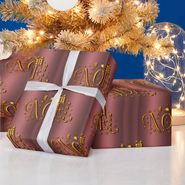 Goldenes Weihnachten und Dusky Pink/Rose Goldene W Geschenkpapier (Von Creator hochgeladen)