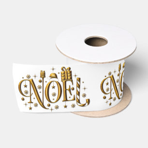Goldenes Weihnachten zu Weihnachten Satinband