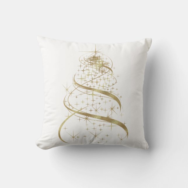 Goldenes Weihnachtsbaumkissen Kissen (Vorderseite)