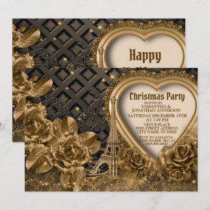 Goldenes Weihnachtsgebäck Schönes Elegantes Party Einladung