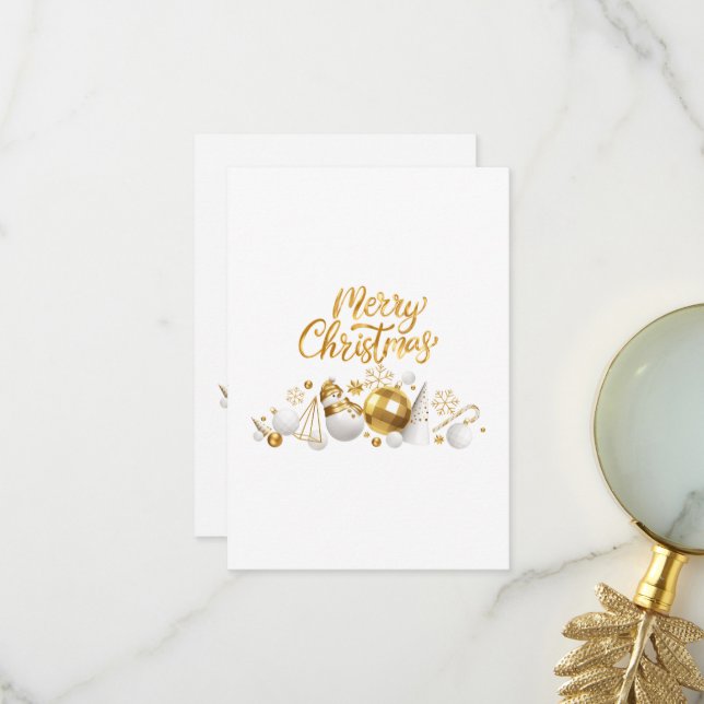 goldenes Weihnachtsgeschenk für Freunde und Famili Dankeskarte (Vorderseite/Rückseite Beispiel)