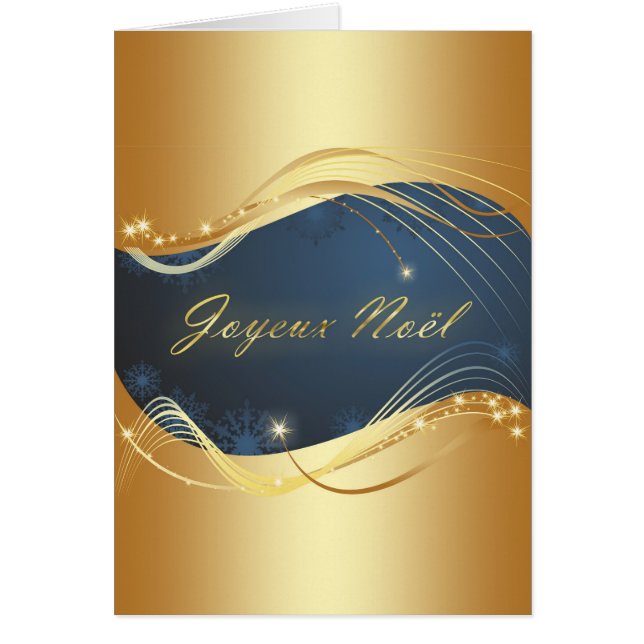 Goldenes Weihnachtsmotiv mit blauem Hintergrund... (Vorne)