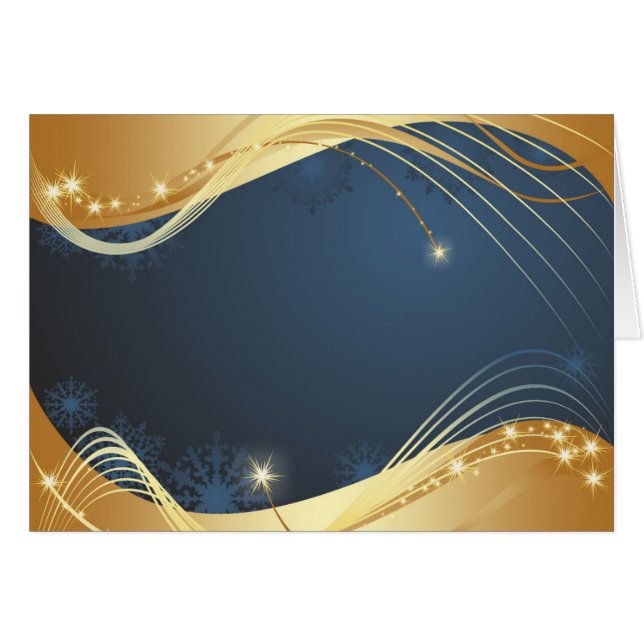 Goldenes Weihnachtsmotiv mit blauem Hintergrund... (Vorderseite (Horizontal))