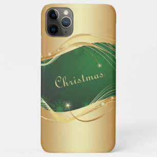 Goldenes Weihnachtsmotiv mit grünem Hintergrund... Case-Mate iPhone Hülle