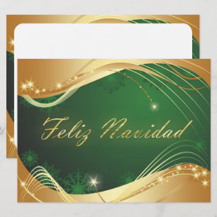 Goldenes Weihnachtsmotiv mit grünem Hintergrund Feiertagskarte