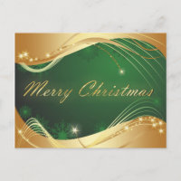 Goldenes Weihnachtsmotiv mit grünem Hintergrund
