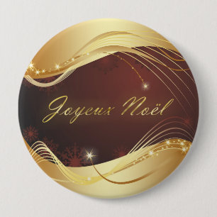Goldenes Weihnachtsmotiv mit rotem Hintergrund... Button