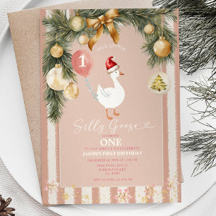 Goldenes Weihnachtsornament Alberne Gans 1. Geburt Einladung