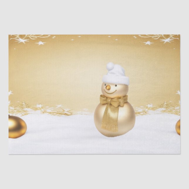 Goldenes Weihnachtsschneezeitpapier Seidenpapier (Vorderseite)