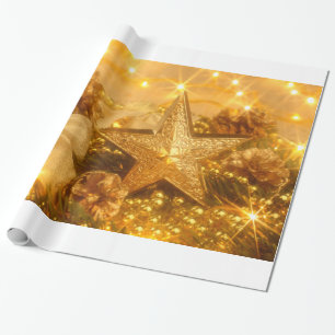 Goldenes Weihnachtswrapping Geschenkpapier