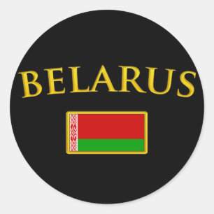 Goldenes Weißrussland Runder Aufkleber