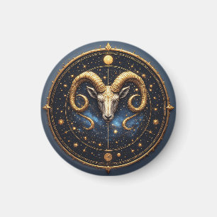 Goldenes Widder-Sternzeichen-Schild Magnet