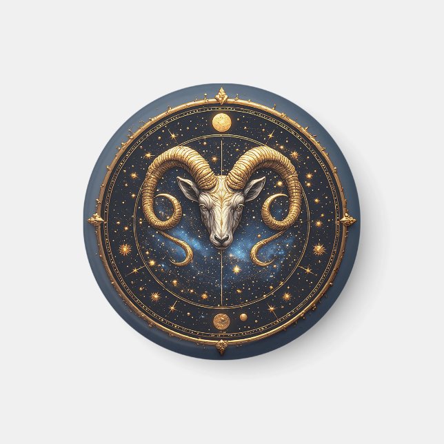 Goldenes Widder-Sternzeichen-Schild Magnet (Vorne)