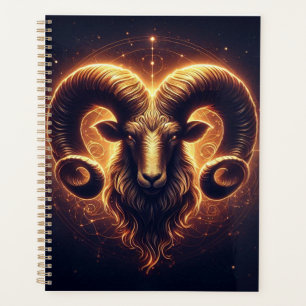 Goldenes Widder-Sternzeichen-Symbol Planer