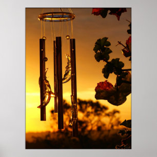 Goldenes Windchime-Poster Poster