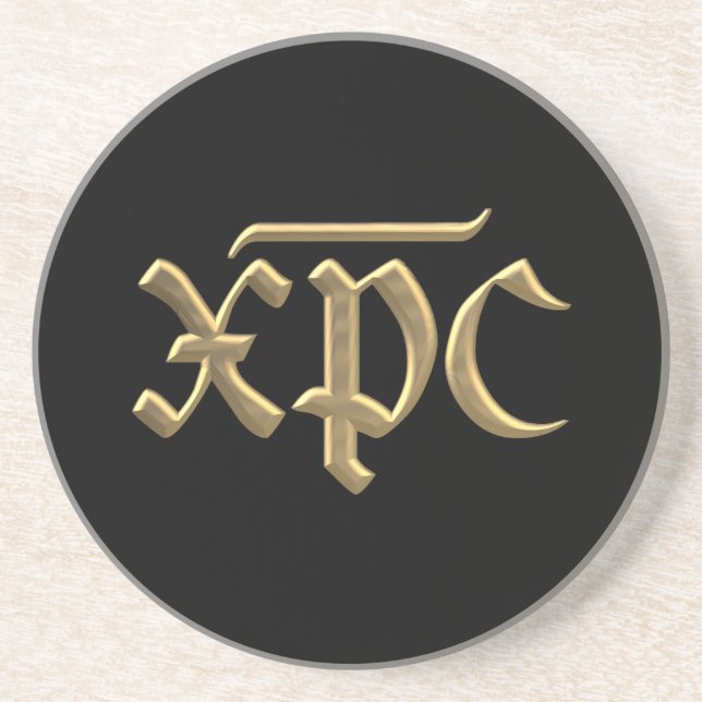 Goldenes XPC-Symbol "3-D" Getränkeuntersetzer (Vorne)