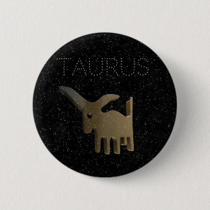 Goldenes Zeichen des Stiers Button