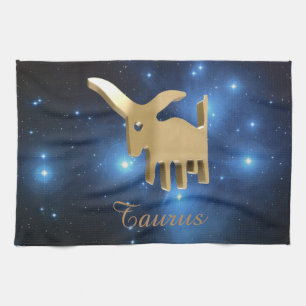 Goldenes Zeichen des Stiers Küchentuch
