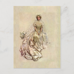Goldenes Zeitalter 1902 ~ Schöne Braut Postkarte