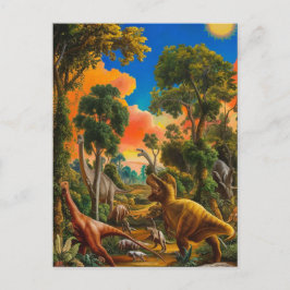 Goldenes Zeitalter der Dinosaurier: Ein lebendiges Postkarte